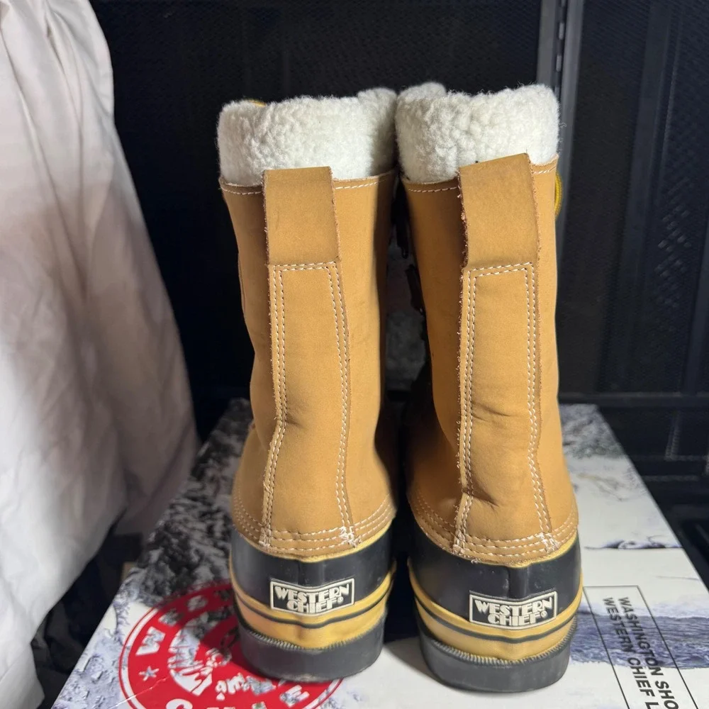 Western Chief Mens Arctic Snow Boots Sand Tan Winter Cold Weather Size 10 220053